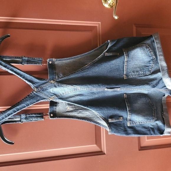 No Boundries distressed denim short overalls Large Junior 11 -13 - Picture 7 of 13